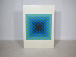 Signierter EA Kunst Farbsiebdruck von Victor Vasarely, Permutations, 1960