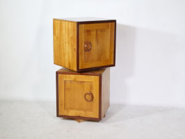 Massivholz Cube Sideboard Kommode Mid-Century Design Schrank 60er 70er Jahre