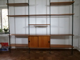 Vintage Teak Regalwand im skandinavischen Mid-Century Design von Olof Pira, 1960er