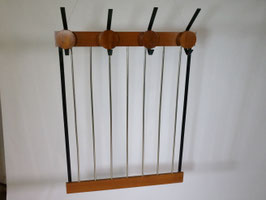 Vintage Wandgarderobe aus Teak und Metall im Mid-Century Design, 1960er