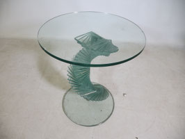 Postmoderner Glas Beistelltisch Spiral Helix, 80er Jahre Vintage