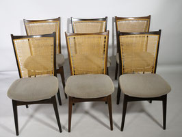 60er Jahre Stühle Set Vintage Design Chairs mit Geflecht