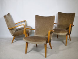 Vintage Mid Century Lounge Sessel mit Velour Stoff, 60er Jahre