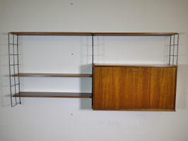 Vintage Modulares String Regal mit Sekretär aus Teak, 60er Jahre