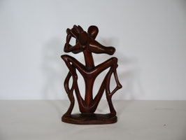 Afrikanische Holzskulptur Kunst im surrealistischen Stil, 70er Jahre Vintage