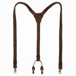 Crazy Horse Brown Leather Suspenders