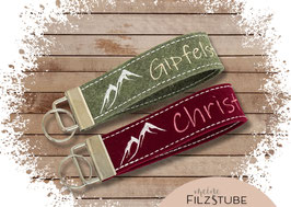 Schlüsselanhänger Berge personalisierbar mit Name aus Filz - das perfekte Geschenk für alle Gipfelstürmer, Bergliebhaber, Bergsteiger, Wanderer und Kletterer