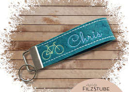 Schlüsselanhänger personalisierbar mit Fahrrad - oder anderem Motiv - das perfekte Geschenk für Mountainbiker, Rennradfahrer, Radlfahrer und Radfahrer mit Name aus Filz