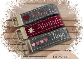 Schlüsselanhänger personalisierbar mit Name aus Filz