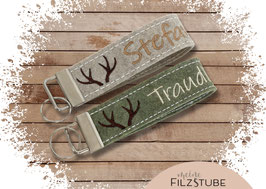 Schlüsselanhänger personalisierbar mit Geweih - oder anderem Motiv - das perfekte Geschenk für alle Naturliebhaber, Jäger, Förster, Alpenstil, Landhausstil