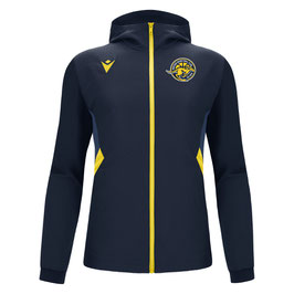 MACRON Tiamat Zip-Hoodie navy/gelb mit kleinem HBC Logo und Coach-Schriftzug