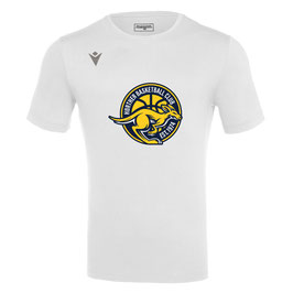 MACRON Boost Eco T-Shirt weiß mit großem HBC Logo und Coach-Schriftzug