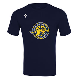 MACRON Boost Eco T-Shirt navy mit großem HBC Logo und Coach-Schriftzug