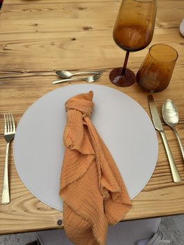 Servietten Musselin Fransenkante pumpkin