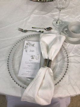 Platzteller Glas dotrand silber