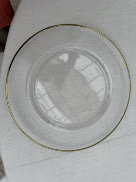 Platzteller Glas goldrand hoch
