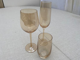 Glas Bernstein mit pearleffekt Sekt