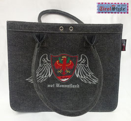 Handtasche "Hannah" Stickerei mei Hoamatland, Wappen, Tiroler Flagge und Adler mit Engelsfügel