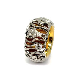 Ringmodell Sepia in Weiss- und Gelbgold