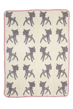 Bambi Blanket Small Grey-Pink 75 x 100cm
