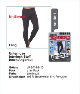 Herren Unterhose lang  anthrazit