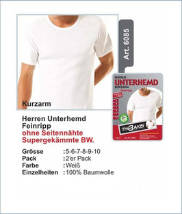 Herren Unterhemd   Kurzarm   weiss   2er-Pack