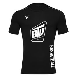 MACRON Rigel Hero Shootingshirt schwarz kurzarm mit großem Brühler TV Logo und Basketball-Schriftzug