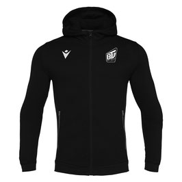 MACRON Cello Zip-Hoodie schwarz mit Brühler TV Logo, Handball-Schriftzug und Wunschname