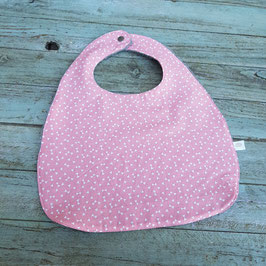 Bavoir 2ème âge tissu coton rose imprimé papillons blancs