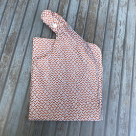 Serviette à élastique zig-zag orangé gris