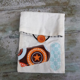 pochette à pansements appliqué orange et marron