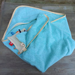 Sortie de bain turquoise pour bébé