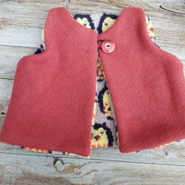Gilet sans manches en lainage corail 3 ans