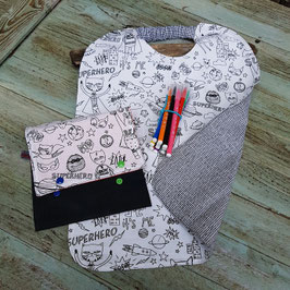 Serviette à colorier super-héros