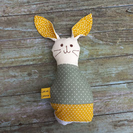 Doudou Lapin vert et jaune