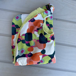 Serviette à élastique en coton imprimé taches multicolores