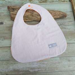 Bavoir 2ème âge tissu coton rayé gris clair
