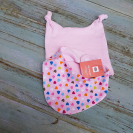 Ensemble bonnet bébé et cache-cou rose