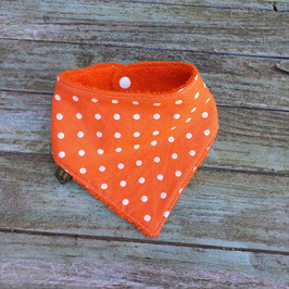 Bavoir bandana orange à pois blancs