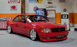 1/18 Mercedes Benz 560 SEC AMG W126 Coupe Wide Body rot Umbau Tuning
