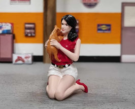 1/18 Girl mit Katze American Diorama