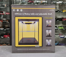1/18 Kunststoffvitrine mit LED Beleuchtung und Drehteller Silber