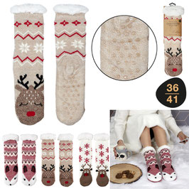 BIEN-ÊTRE - CHAUSSETTES SHERPA RENNE ET RENARD ADULTE