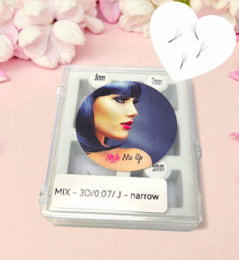 3D J 0.07 Narrow Mix Box 500 Stk. Fertigfächer Wimpern