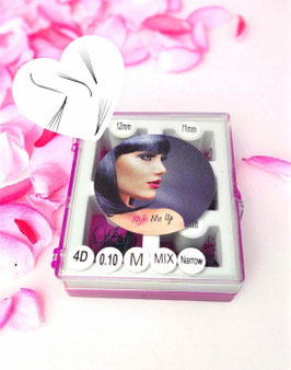 4D M 0.10 Narrow Mix Box 500 Stk. Fertigfächer Wimpern