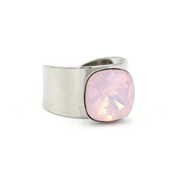 Ring. Rhodiniert. Größenverstellbar. Rosé Opal ähnlich
