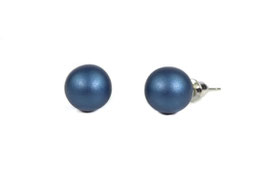 Ohrstecker. Kugel (Perle) Jeansblau.