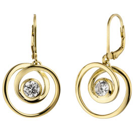 Ohrhänger. 925 Silber. Gold. Zirkonia.