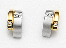 Ohrschmuck-Stecker. Swarovski-Kristalle. Bicolor.