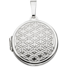Anhämger. Medaillon. 925 Silber. Blume des Lebens.